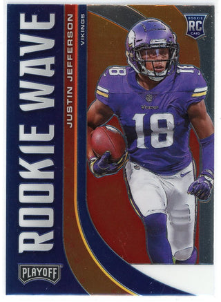 Justin Jefferson 2020 Panini Playoff Rookie Wave Card #RW-9