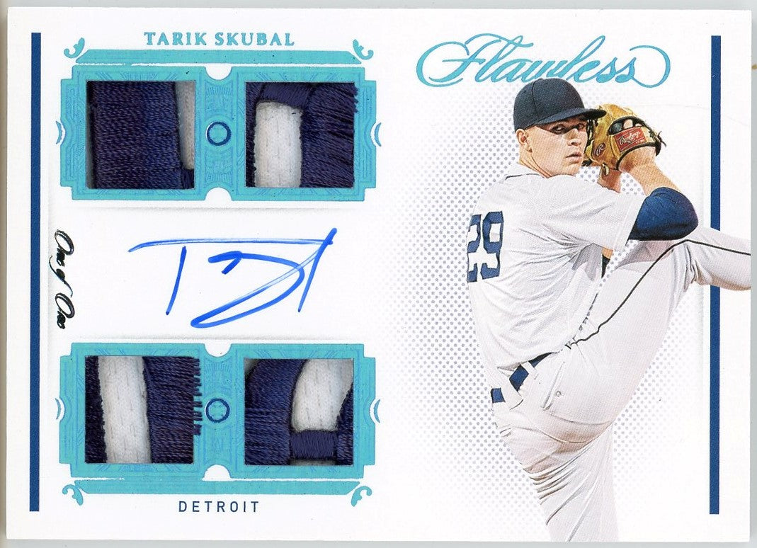 Tarik Skubal Autographed 2021 Panini Flawless Jersey Card #QPS-TA