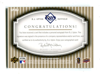 B.J. Upton 2008 Upper Deck Signature Premier Level #spbj Autographed Card /25