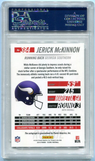 Jerick Mckinnon 2014 Panini Score Hot Rookies Autograph(PSA 9)