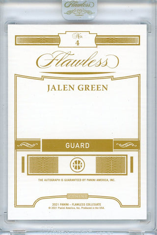 Jalen Green Autographed 2021 Panini Flawless Collegiate Rookie Encased Card