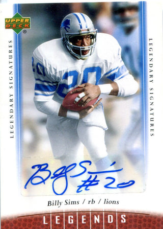 Billy Sims Autographed 2006 Upper Deck Card