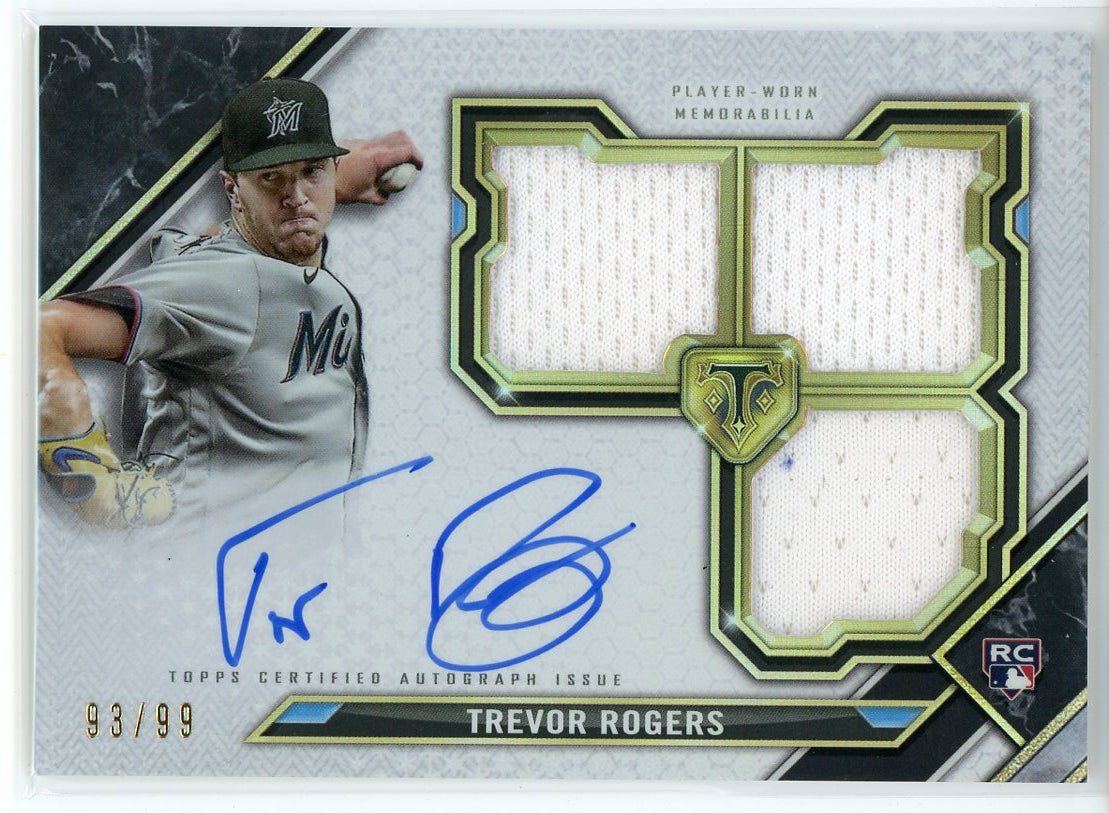 Trevor Rogers Autographed 2021 Topps Triple Threads Rookie Jersey