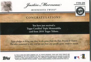 Justin Morneau 2010 Topps Tribute Bat Card /75