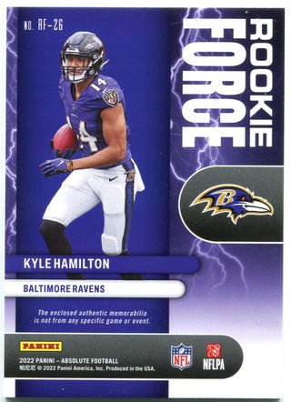 Kyle Hamilton Panini Absolute Rookie Force Jersey Card
