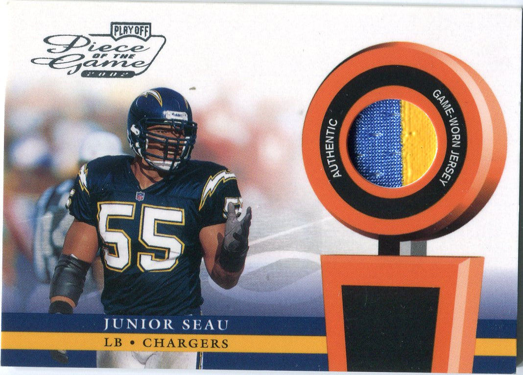 Junior Seau 2002 Playoff Game Worn Jersey Card