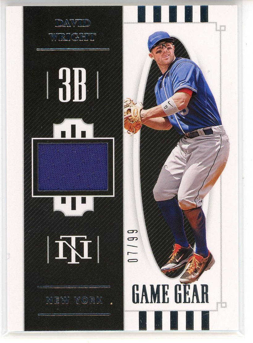 David Wright player worn jersey patch baseball card (New York