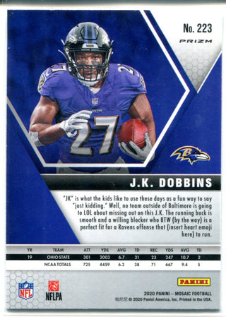 J.K. Dobbins Mosaic Rookie Card