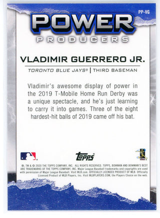 Vladimir Guerrero Jr. 2020 Bowman's Best Power Producers Card #PP-VG