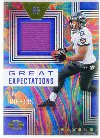 JK Dobbins 2020 Panini Illusions Great Expectations Rookie Patch Card #GE9