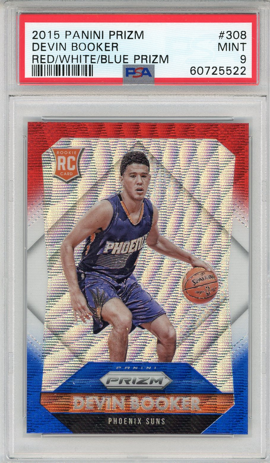 Devin Booker 2015 Panini Prizm Red/White/Blue Prizm Rookie Card