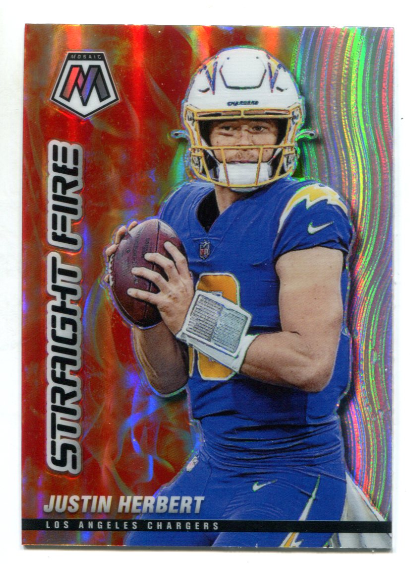 JUSTIN HERBERT WHITE SPARKLE PRIZM CARD JERSEY #10 Chargers 2021