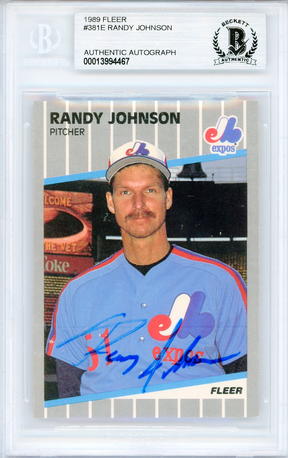 1989 Topps Randy Johnson Signed Autographed RC Baseball Card BGS Beckett