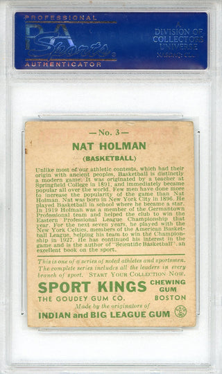Nat Holman 1933 Sport Kings Card #3 (PSA VG-EX 4)