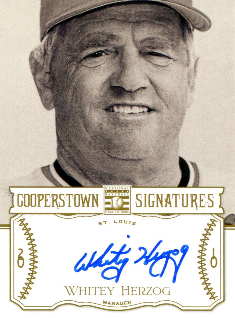 MLB Whitey Herzog Signed Trading Cards, Collectible Whitey Herzog Signed  Trading Cards