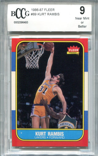 Kurt Rambis 1986-87 Fleer Premier #89 BCCG NM 9 Card