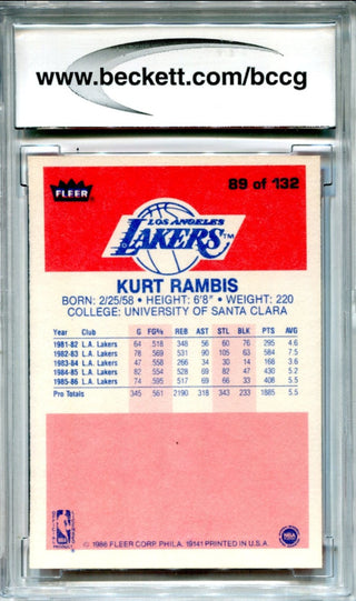 Kurt Rambis 1986-87 Fleer Premier #89 BCCG NM 9 Card
