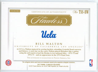 Bill Walton Autographed 2021 Panini Flawless Team Slogan Card