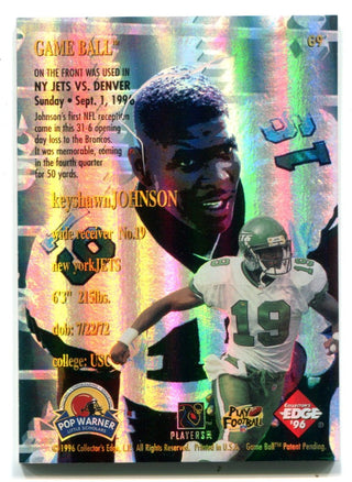 Keyshawn Johnson 1996 Collectors Edge Game Ball Card #G9