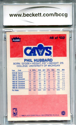 Phil Hubbard 1986-87 Fleer Premier #48 BCCG Mint 10 Card