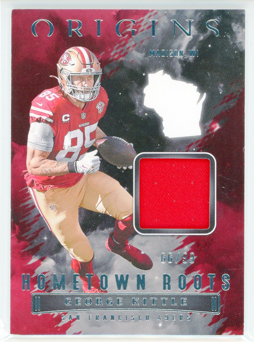 George Kittle 2022 Panini Origins Green Hometown Roots Patch Card #HR