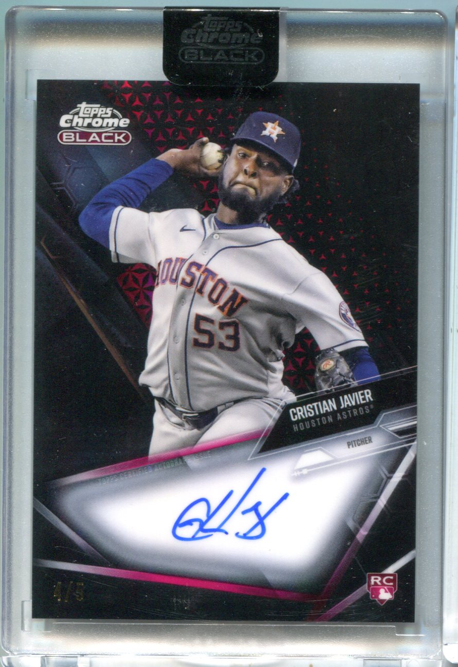 Cristian Javier autographed baseball card (Houston Astros) 2021