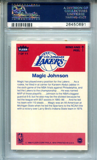 Magic Johnson 1986 Fleer Sticker #7 PSA NM 7 Card