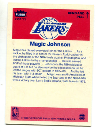 Magic Johnson 1986 Fleer #7 Sticker Card
