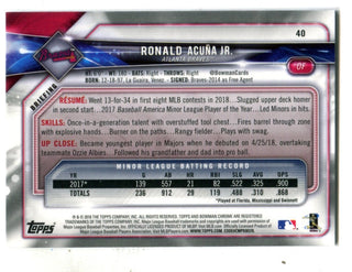 Ronald Acuna Jr. 2018 Bowman Chrome Rookie Card #40