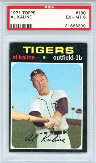 Al Kaline 1971 Topps Card #180 (PSA EX-MT 6)