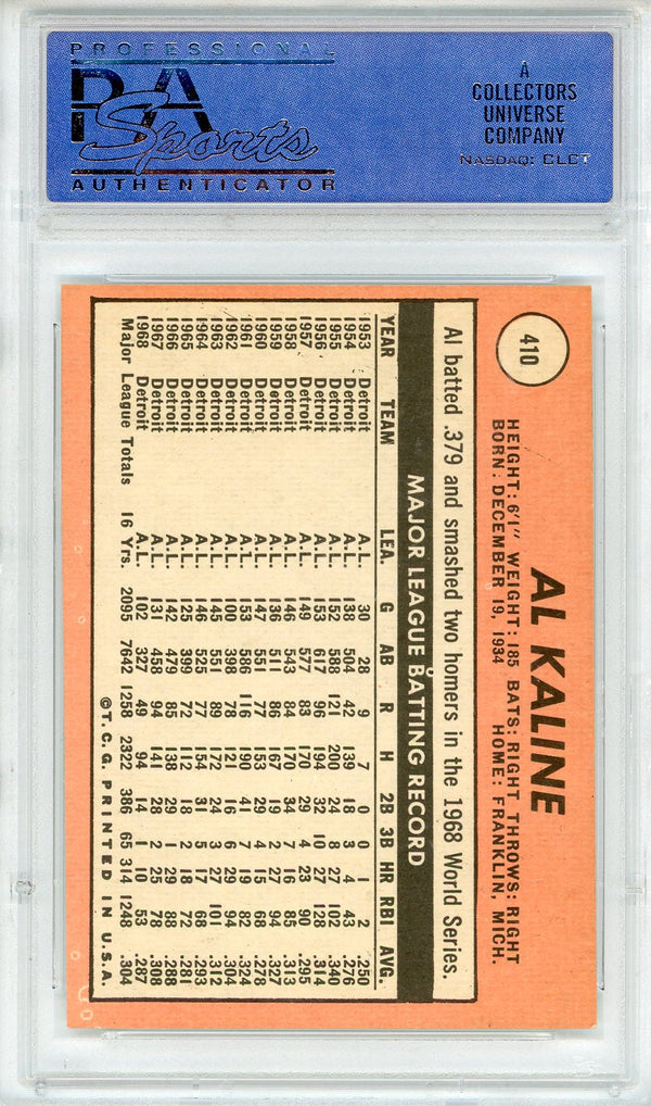 Al Kaline 1969 Topps Card #410 (PSA NM 7)