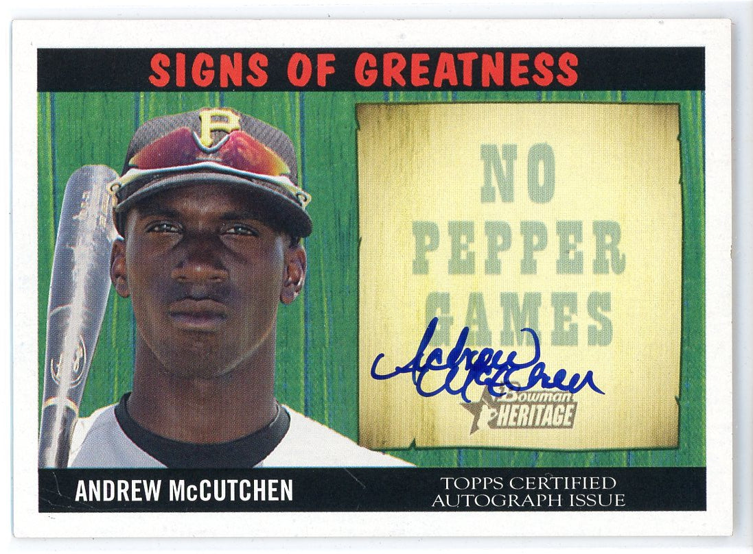 Andrew Mccutchen Autographed Signed Autograph Pittsburgh Pirates