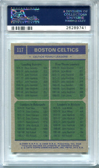 1975 Topps Boston Celtics Team Leaders #117 PSA EX-MT 6 Card