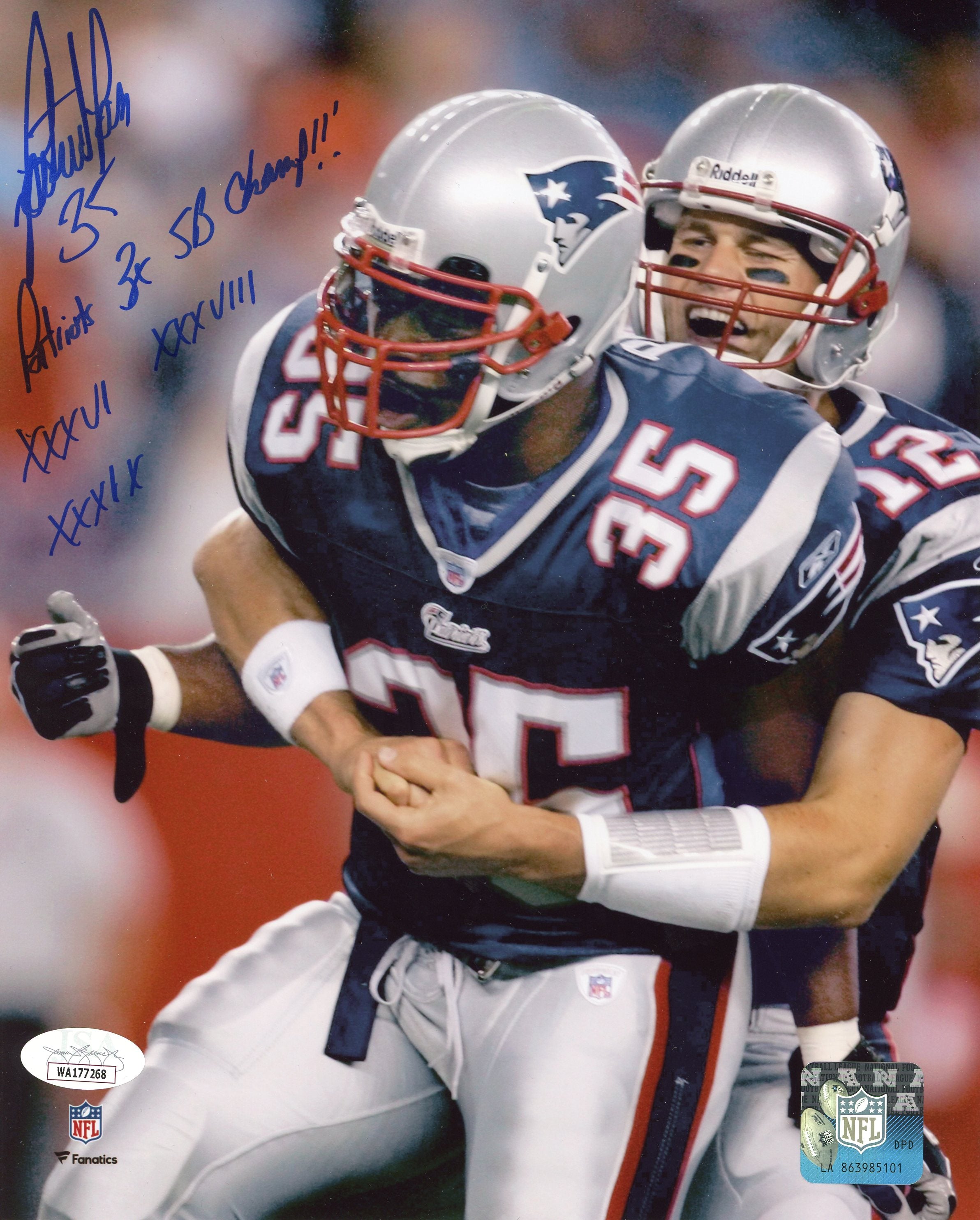 Patrick Pass Patriots 3x SB Champs!, XXXVI, XXXVIII & XXXIX