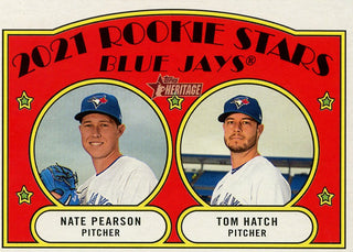 Nate Pearson Tom Hatch 2021 Topps Heritage Rookie Card