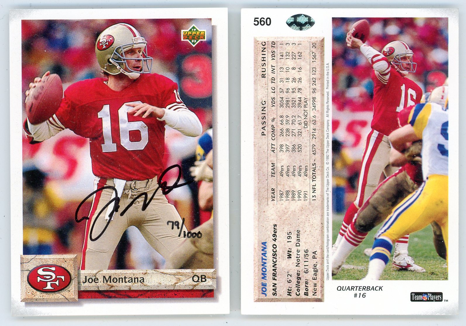 Joe Montana Memorabilia, Joe Montana Collectibles, Verified Signed Joe  Montana Photos