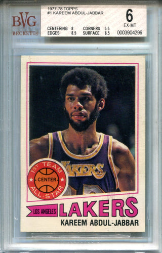 Kareem Abdul-Jabbar 1977-78 Topps #1 BGS EX-MT 6 Card