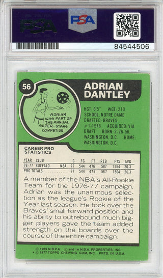 Adrian Dantley Autographed 1977 Topps Card #56 (PSA Auto 10)