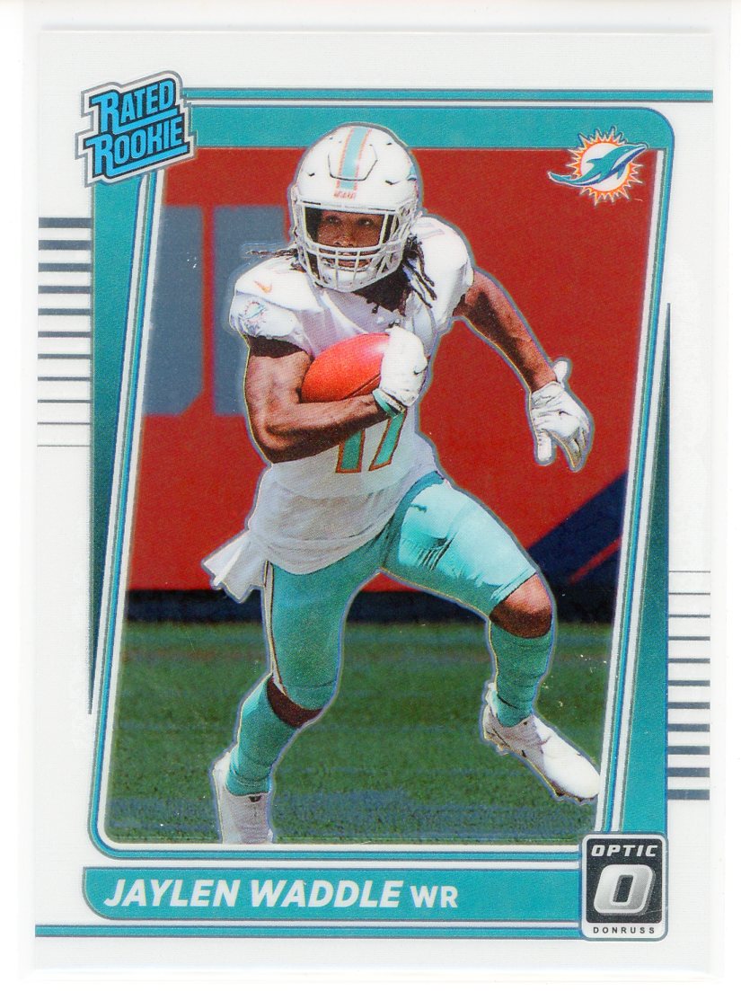 Jaylen Waddle Miami Dolphins Autographed 2021 Panini Donruss Optic