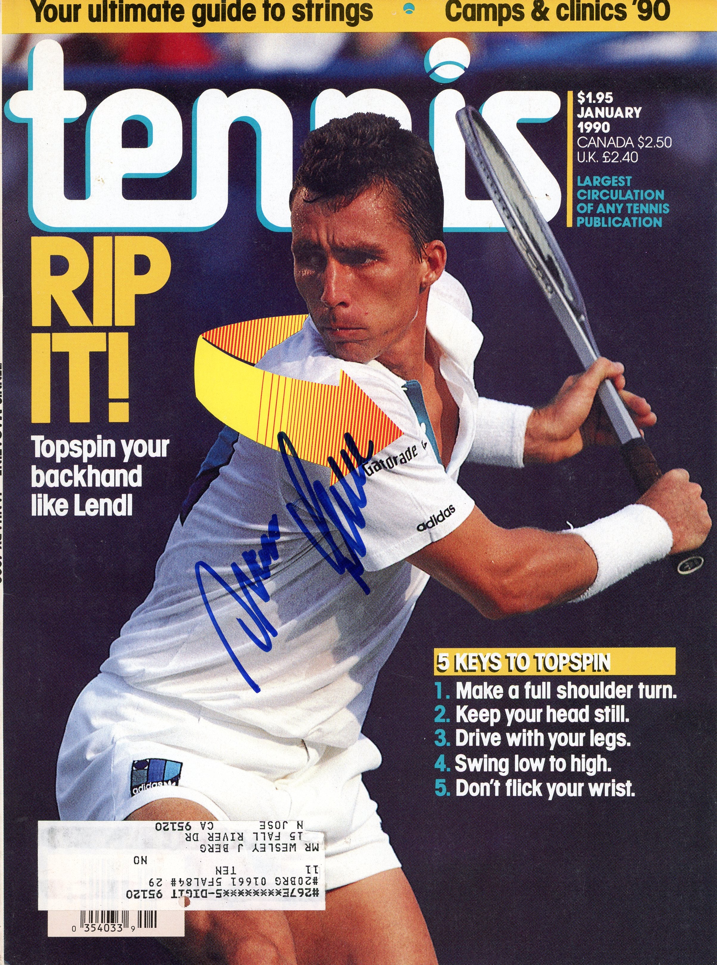 Ivan Lendl Autographed Tennis Magazine | Hollywood Collectibles