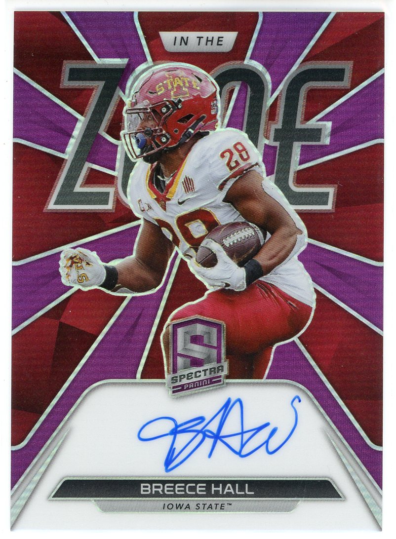 BREECE HALL Jets Iowa St 2022 Sage Football High Series BLACK Auto Autograph