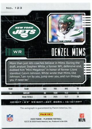 Denzel Mims Panini Playbook Rookie Auto 2020 05/49