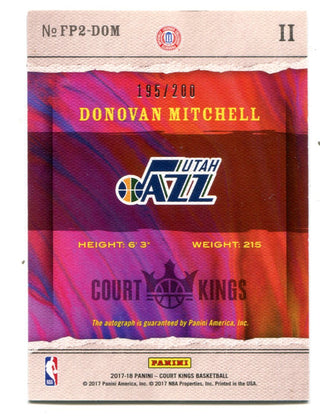 Donovan Mitchell 2017 Panini Court Kings Fresh Paint #FP2DM /200 RC