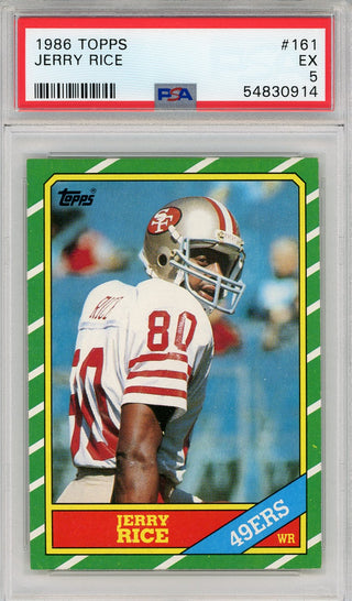 Jerry Rice 1986 Topps Rookie Card #161 (PSA EX 5)