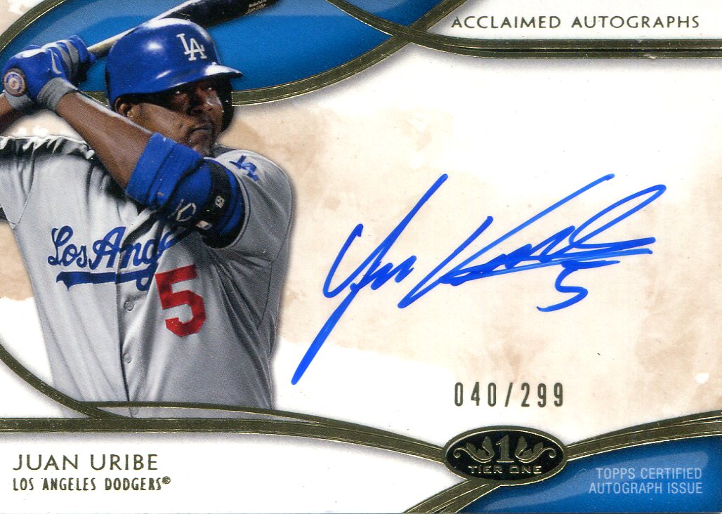 Juan Uribe Autographed Topps Card #40/299