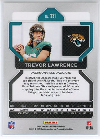 Trevor Lawrence 2021 Panini Prizm Rookie Card #331