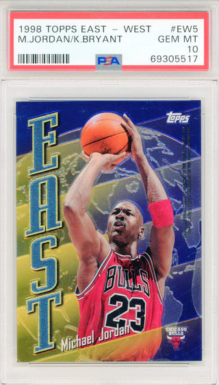 Michael Jordan & Kobe Bryant 1998 Topps East West Card #EW5 (PSA Gem Mt 10)