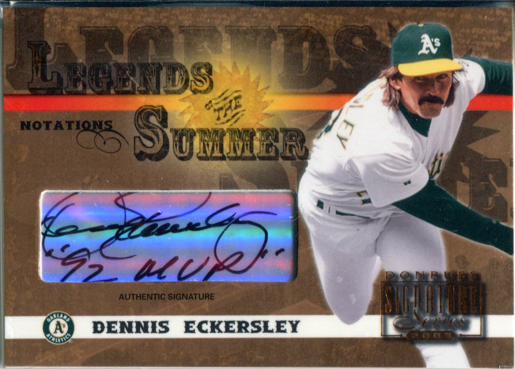 Dennis Eckersley Autograph original Issue as Pictured 