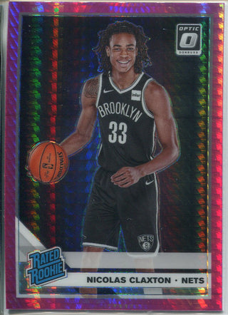 Nicolas Claxton 2019-20 Donruss Optic Pink Hyper Prizm Rated Rookie Card