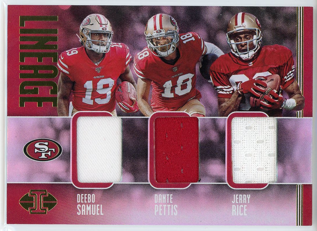 Sold at Auction: 2019 Deebo Samuel/jerry Rice Patch Card